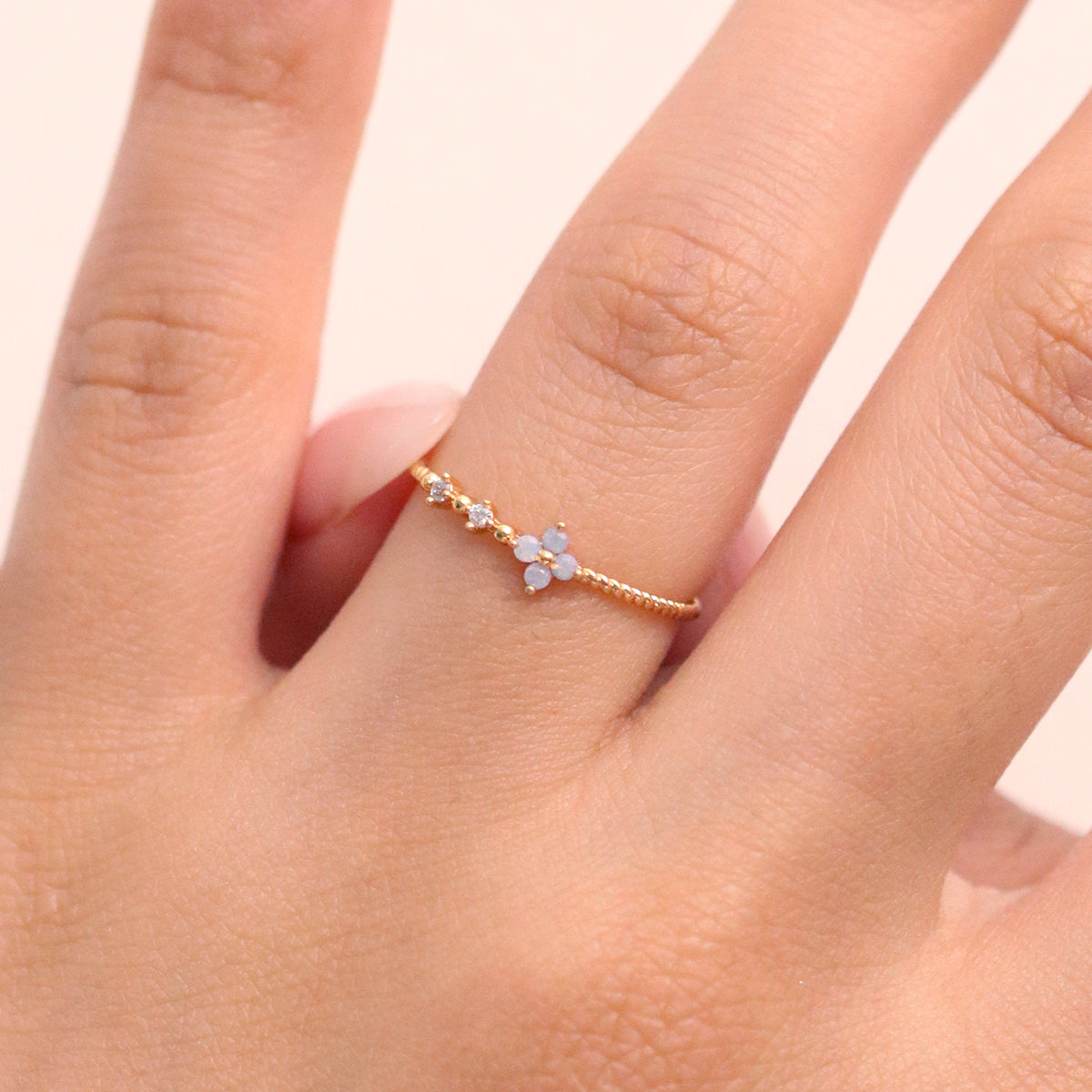 Moonstone Flower Ring